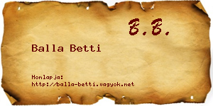Balla Betti névjegykártya